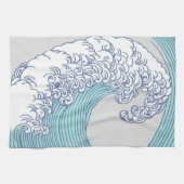 Japanse Aziatische Surf Golve Art Ocean Art Theedoek (Horizontaal)