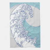 Japanse Aziatische Surf Golve Art Ocean Art Theedoek (Verticaal)