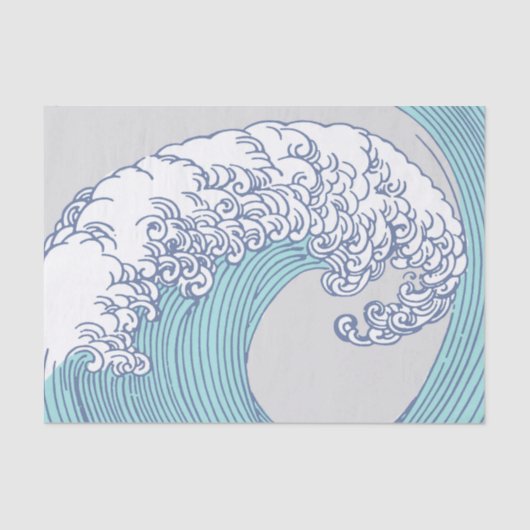 Japanse Aziatische Surf Golve Art Ocean Art Tissuepapier (Voorkant)