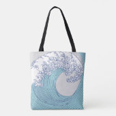 Japanse Aziatische Surf Golve Art Ocean Art Tote Bag (Achterkant)