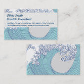 Japanse Aziatische Surf Golve Art Ocean Art Visitekaartje (Voorkant / Achterkant)