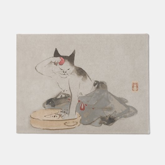  Japanse badkat Kunst Deurmat (Voorkant)