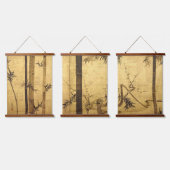 Japanse Bamboe- en plum-boom van Ogata Kōrin Hangend Wandkleed (Driedubbel)