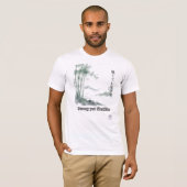 Japanse bamboe-watercolorkunst t-shirt (Voorkant volledig)