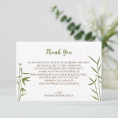 Japanse Bamboe Weddenschap Hartelijk dank Bedankkaart (Staand voorkant)