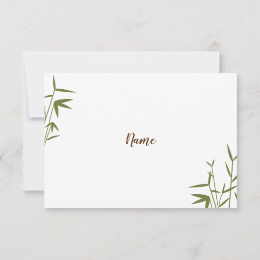 Japanse Bamboe Weddenschap Hartelijk dank Bedankkaart (Achterkant)