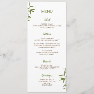 Japanse Bamboe Weddenschapskaart Menu