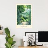 Japanse Bamboebos Kunstprint Groen Woud Poster (Thuiskantoor)
