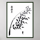 Japanse Bamboo met Kanji voor spirituele kracht Poster (Voorkant)