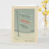 Japanse banners - Kerst Kaart (Gele Bloem)