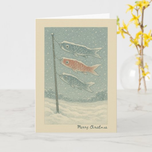 Japanse banners - Kerst Kaart (Gele Bloem)