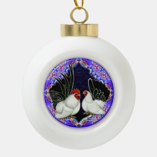 Japanse Bantam Cirkel Keramische Bal Ornament (Voorkant)