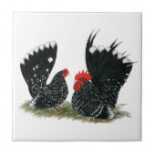 Japanse Bantams Mottled Tegeltje (Voorkant)