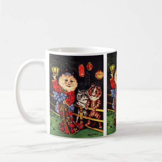 Japanse Beauty Cat van Louis Wain Koffiemok (Links)