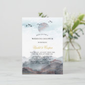 Japanse Berg Bruiloft Feest Kaart (Staand voorkant)