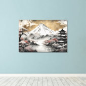 Japanse berg canvas afdruk (Insitu (Houten vloer))