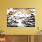 Japanse berg canvas afdruk (Insitu (Woonkamer))