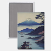 Japanse berg Fuji landschap magneet (Voorkant / Achterkant)