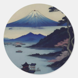 Japanse berg Fuji landschap Ukiyo-e Stickers
