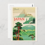 japanse berg Fuji Travel Poster Briefkaart (Voorkant / Achterkant)