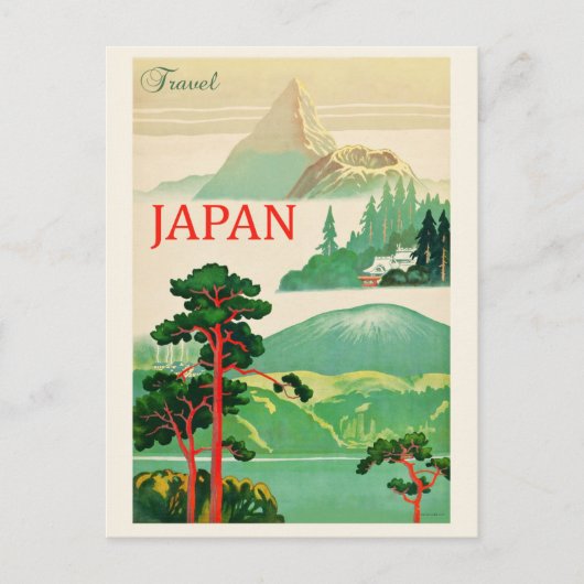 japanse berg Fuji Travel Poster Briefkaart (Voorkant)