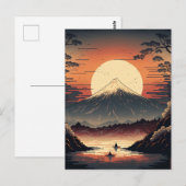 Japanse bergen en vissers Ukiyo e Briefkaart (Voorkant / Achterkant)