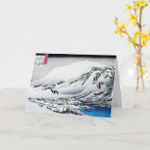 Japanse Bergen in het Wenskaart van de Sneeuw Kaart (Gele Bloem)