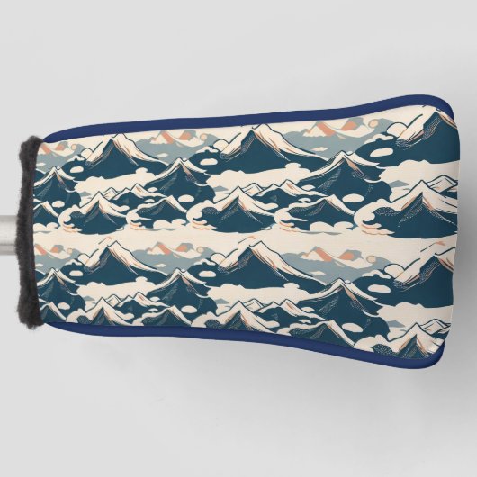 Japanse bergen naadloze patroon esthetisch golfheadcover (Voorkant)