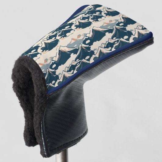 Japanse bergen naadloze patroon esthetisch golfheadcover (3/4 voorkant)