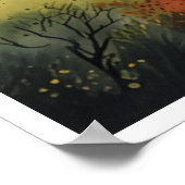 Japanse Bergen Watercolor Wandkunst Poster (Hoek)