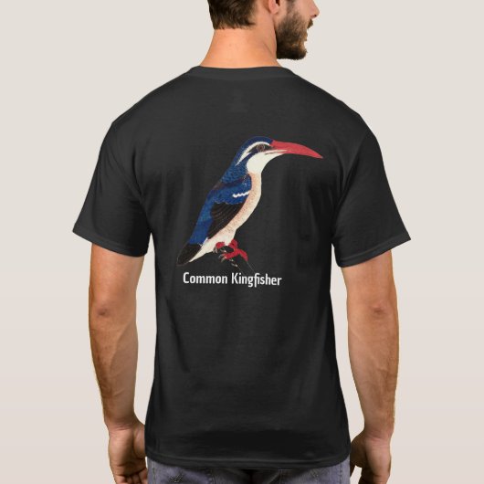 Japanse Bird Art Common Kingfisher T-shirt (Achterkant)