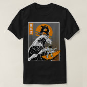 Japanse Bitmunt Art Surfing Astronaut Wave Funny T-shirt (Design voorkant)
