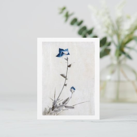 Japanse blauwe bloem, Hokusai, Ukiyo-e Briefkaart (Staand voorkant)