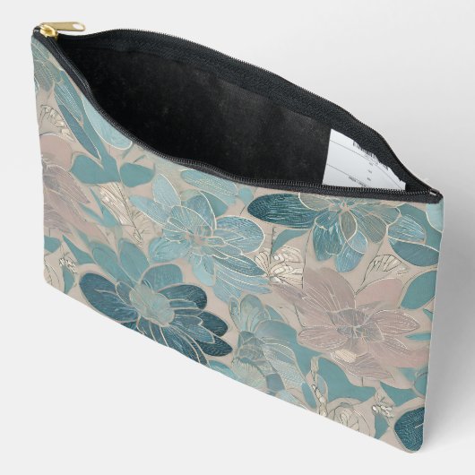 Japanse blauwe bloem kunstwerk etui (Open)