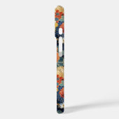 Japanse Blauwe Bloemmotief met Monogram Case-Mate iPhone Case (Achterkant / Links)