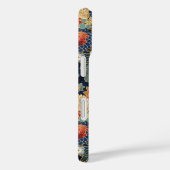 Japanse Blauwe Bloemmotief met Monogram Case-Mate iPhone Case (Achterkant / Rechts)