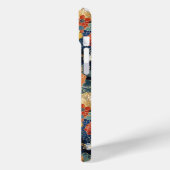 Japanse Blauwe Bloemmotief Met Monogram Case-Mate iPhone Case (Achterkant / Links)