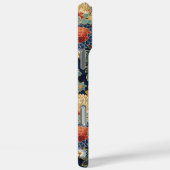 Japanse Blauwe Bloempatroon met Monogram Case-Mate iPhone Case (Achterkant / Rechts)