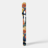 Japanse Blauwe Bloempatroon met Monogram Case-Mate iPhone Case (Achterkant / Links)