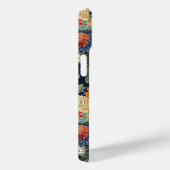 Japanse Blauwe Bloempatroon met Monogram Case-Mate iPhone Case (Achterkant / Rechts)