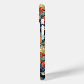 Japanse Blauwe Bloempatroon met Monogram Case-Mate iPhone Case (Achterkant / Links)