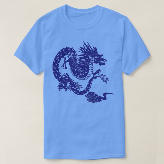 Japanse Blauwe Draak T-shirt (Design voorkant)
