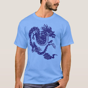 Japanse blauwe draak t-shirt