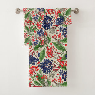 Japanse blauwe en rode bessen bad handdoek