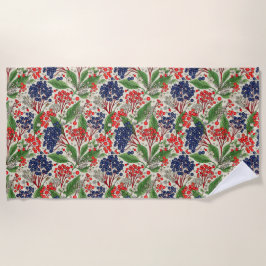 Japanse blauwe en rode bessen strandlaken