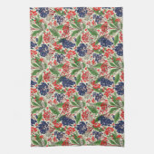 Japanse blauwe en rode bessen theedoek (Verticaal)