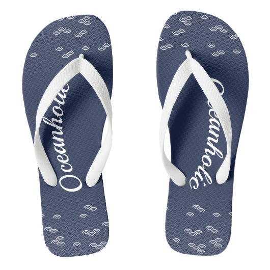 Japanse blauwe golf patroon teenslippers (Voetbed)
