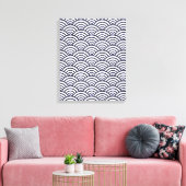 Japanse Blauwe Golven Seigaiha Zee Canvas Afdruk (Insitu (Woonkamer))