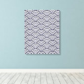 Japanse Blauwe Golven Seigaiha Zee Canvas Afdruk (Insitu (Houten vloer))