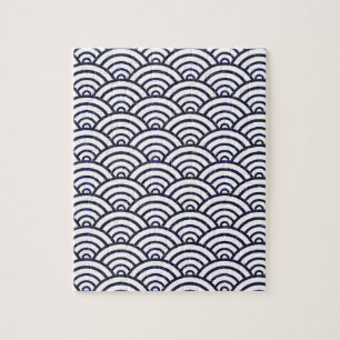 Japanse Blauwe Golven Seigaiha Zee Legpuzzel